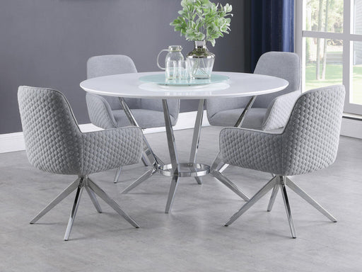 Abby 5-piece Dining Set White and Light Grey image