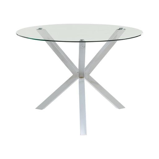 Vance Glass Top Dining Table with X-cross Base Chrome image