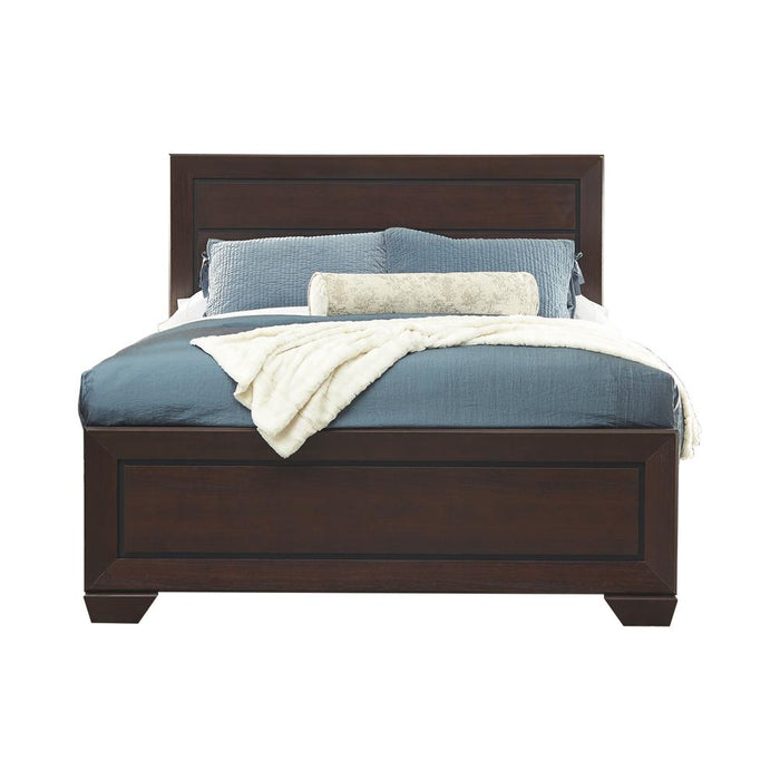 Kauffman California King, Eastren King, & Queen Panel Bed Dark Cocoa - James Furniture (NY)