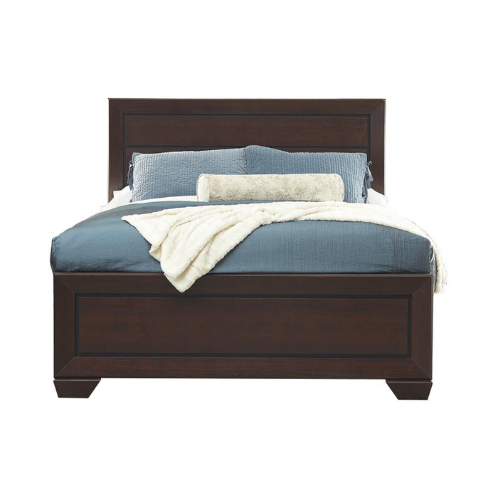 Kauffman California King, Eastren King, & Queen Panel Bed Dark Cocoa - James Furniture (NY)