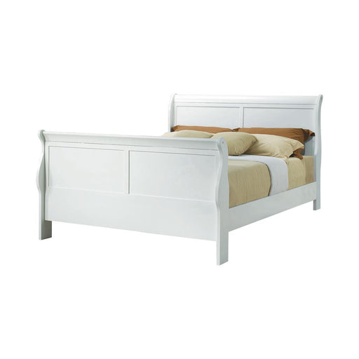 Louis Philippe Queen Sleigh Panel Bed White image