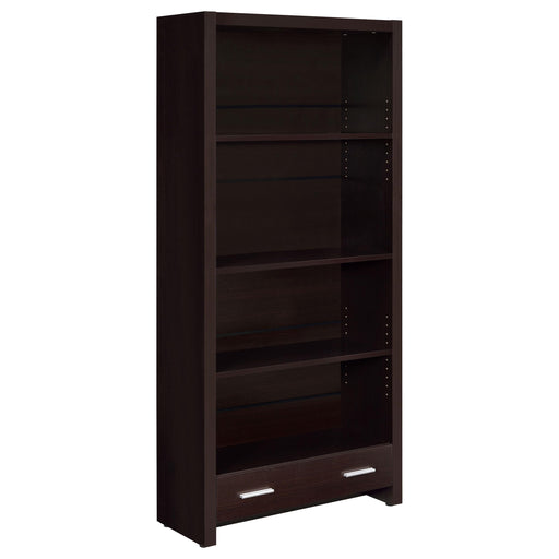 Skylar 5-shelf Bookcase with Storage Drawer Cappuccino image