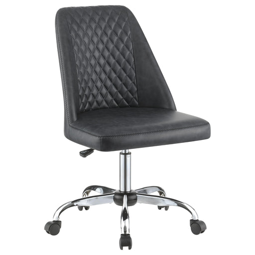 Althea Upholstered Tufted Back Office Chair Grey and Chrome image