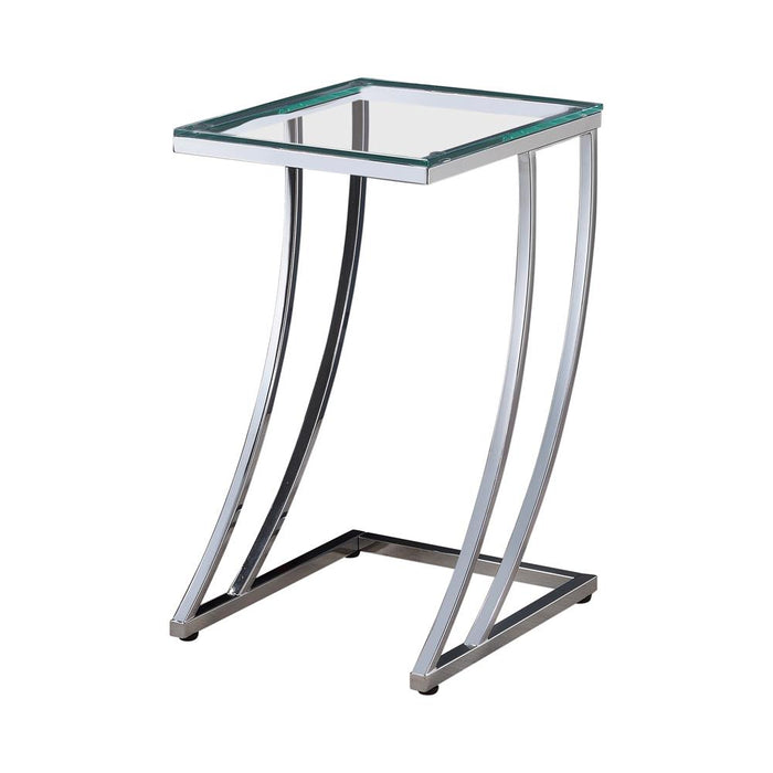 Cayden Rectangular Top Accent Table Chrome and Clear image
