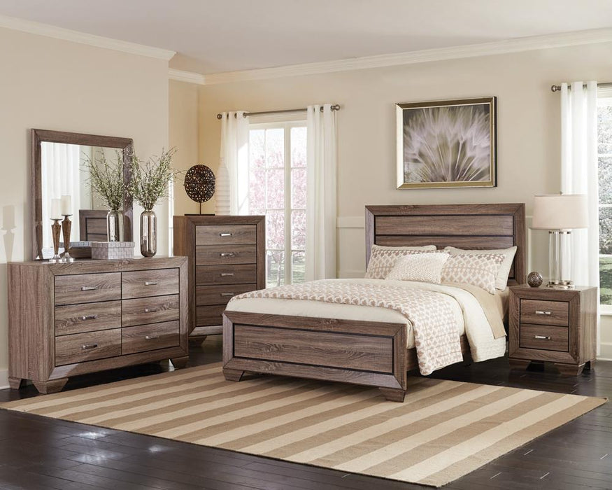 Kauffman California King, E.king, & Queen Panel Bed Washed Taupe - James Furniture (NY)