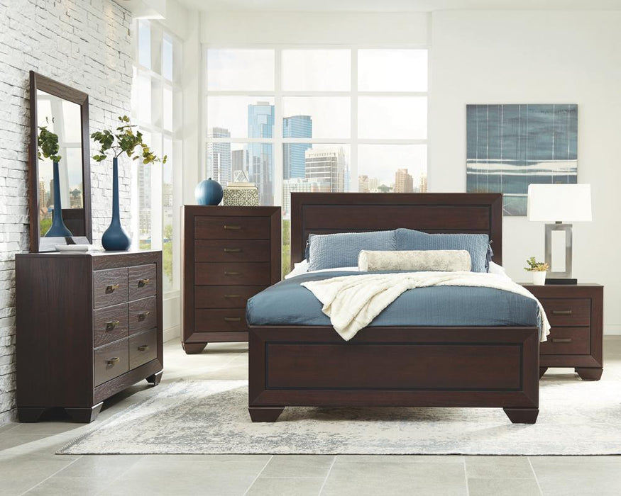 Kauffman California King, Eastren King, & Queen Panel Bed Dark Cocoa - James Furniture (NY)