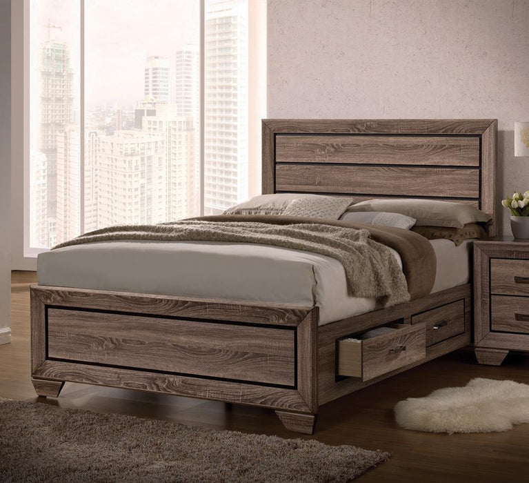 Kauffman California King, E.king, & Queen Panel Bed Washed Taupe - James Furniture (NY)
