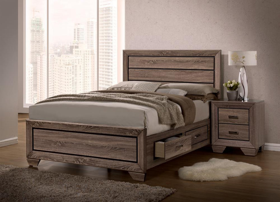 Kauffman California King, E.king, & Queen Panel Bed Washed Taupe - James Furniture (NY)