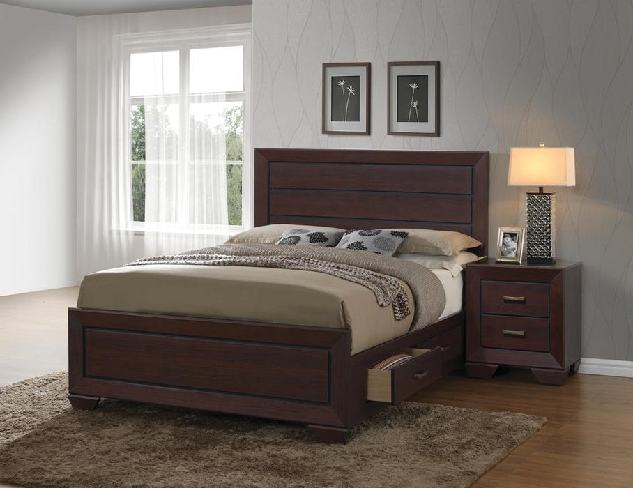 Kauffman California King, Eastren King, & Queen Panel Bed Dark Cocoa - James Furniture (NY)