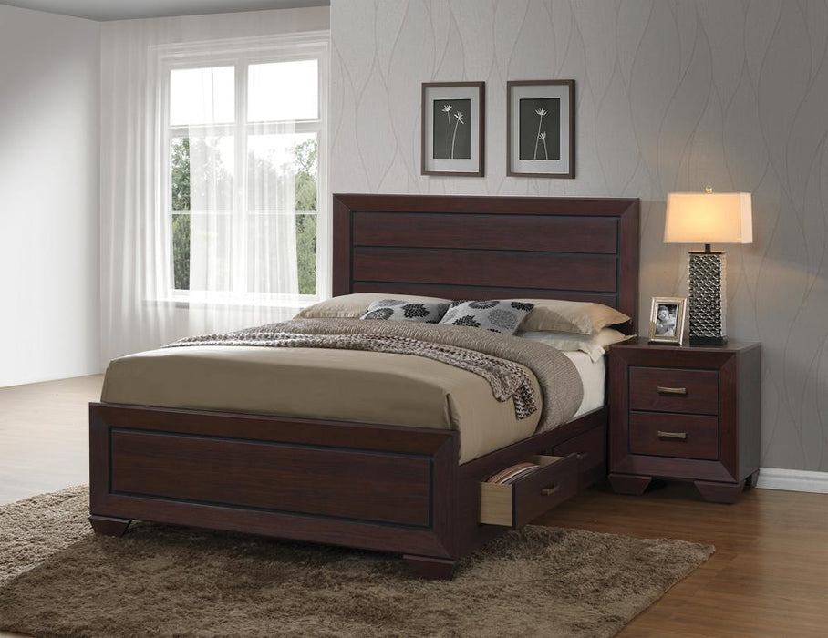 Kauffman California King, Eastren King, & Queen Panel Bed Dark Cocoa - James Furniture (NY)