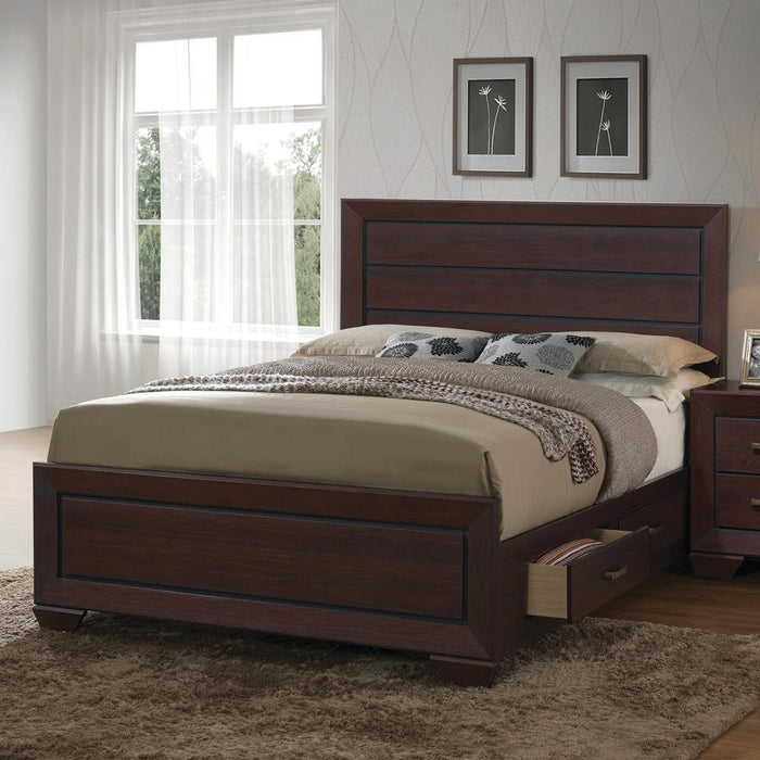 Kauffman California King, Eastren King, & Queen Panel Bed Dark Cocoa - James Furniture (NY)