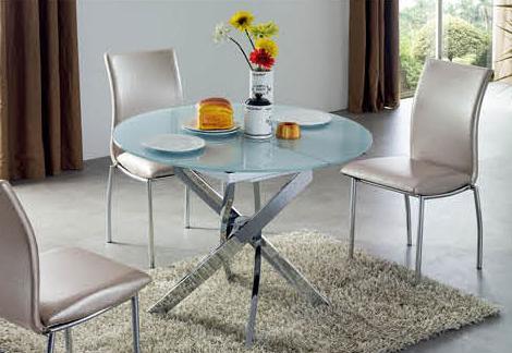 ESF Furniture 2303 Dining Table w/ Extension in Chrome