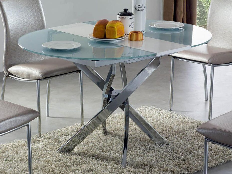 ESF Furniture 2303 Dining Table w/ Extension in Chrome