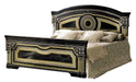 ESF Furniture Aida Queen Panel Bed in Black w/ Gold image