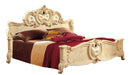 ESF Furniture Barocco Queen Leather Panel Bed in Ivory image