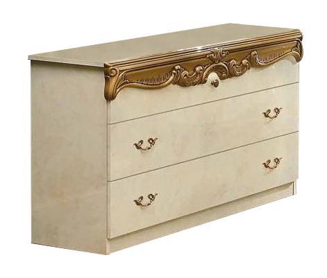 ESF Furniture Barocco Single Dresser in Ivory w/ Gold image