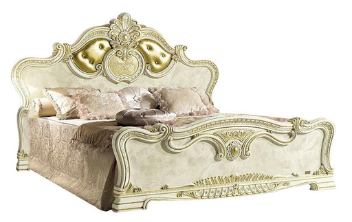 ESF Furniture Leonardo Queen Upholstered Panel Bed in Ivory image