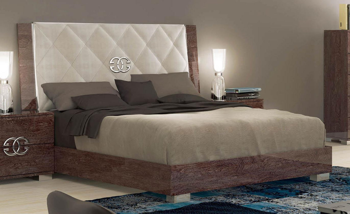 ESF Furniture Prestige Deluxe King Sleigh Bed in Cognac Birch