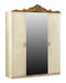 ESF Furniture Barocco 4-Door Wardrobe in Ivory w/ Gold image