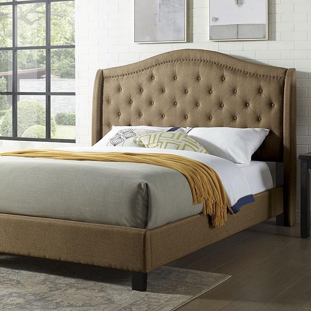 Carly Cal.King, E.King, Full, & Queen Bed Grey & Brown - James Furniture (NY)