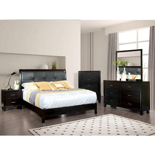 Enrico Full Queen Bed Brown, Black, & Cherry - James Furniture (NY)