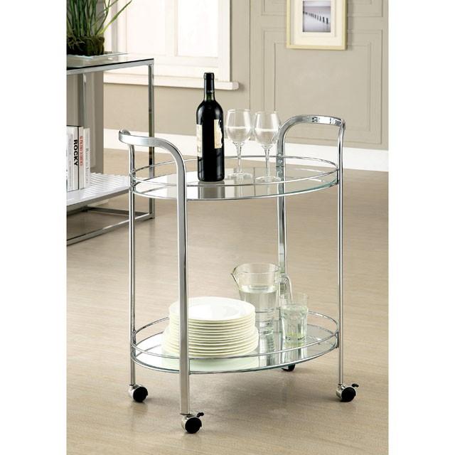 LOULE Chrome Serving Cart