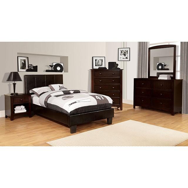 Winn Park Bed Espresso, Velvet, & White