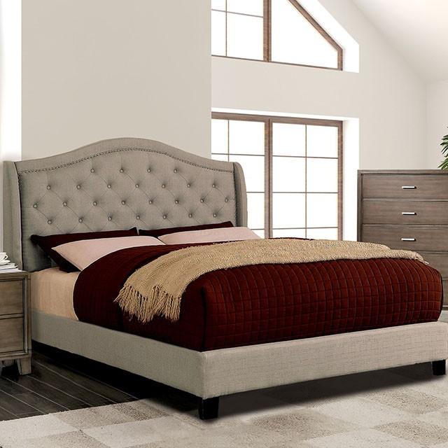Carly Cal.King, E.King, Full, & Queen Bed Grey & Brown - James Furniture (NY)