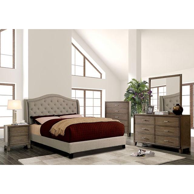 Carly Cal.King, E.King, Full, & Queen Bed Grey & Brown - James Furniture (NY)