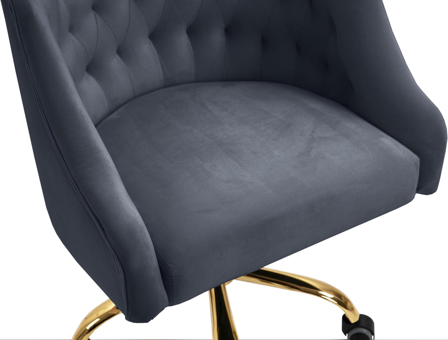 Arden Grey Velvet Office Chair
