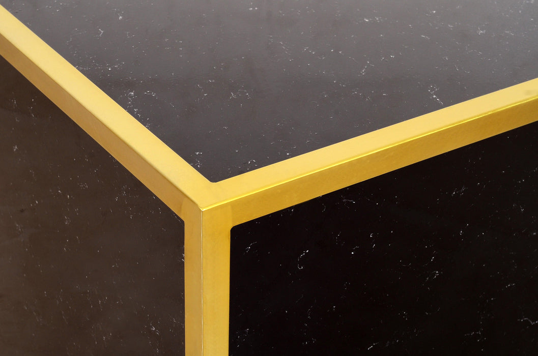 Glitz Black Faux Marble End Table - James Furniture (NY)