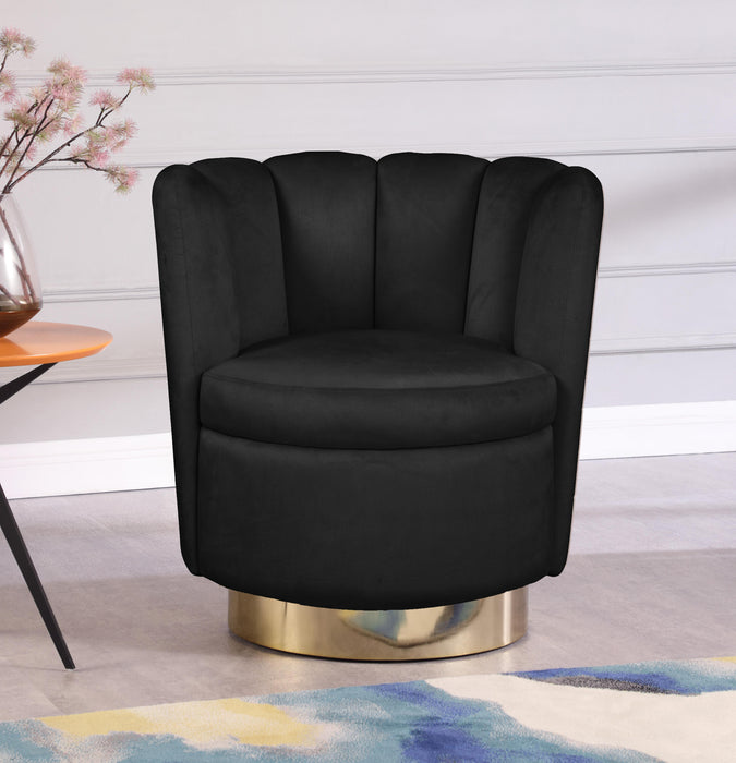 Lily Black Velvet Accent Chair