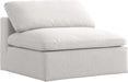 Serene Cream Linen Fabric Deluxe Cloud Armless Chair image