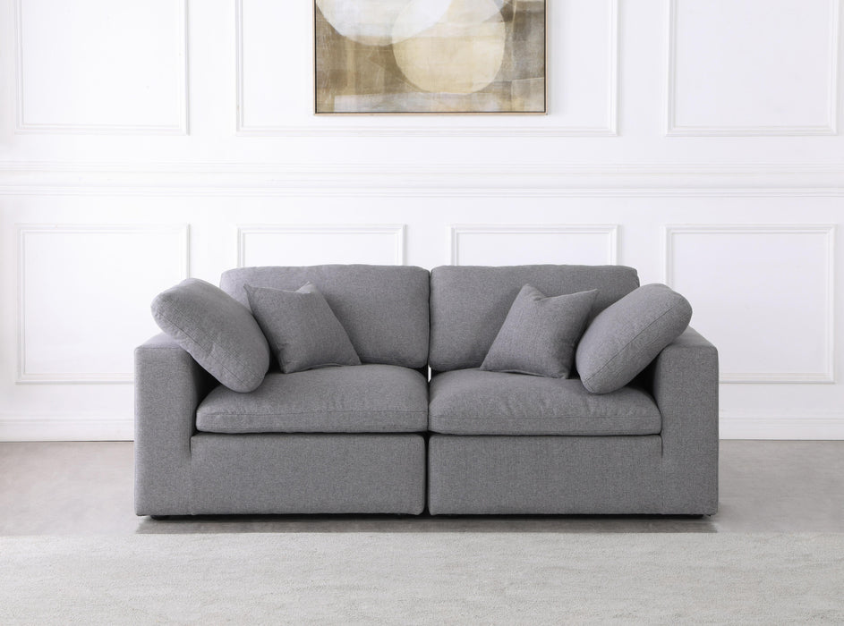 Serene Grey Linen Fabric Deluxe Cloud Modular Sofa