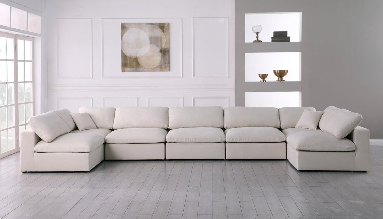 Serene Cream Linen Fabric Deluxe Cloud Modular Sectional - James Furniture (NY)