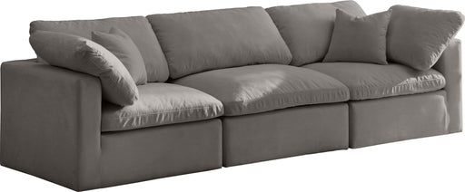 Plush Grey Velvet Standard Cloud Modular Sofa image