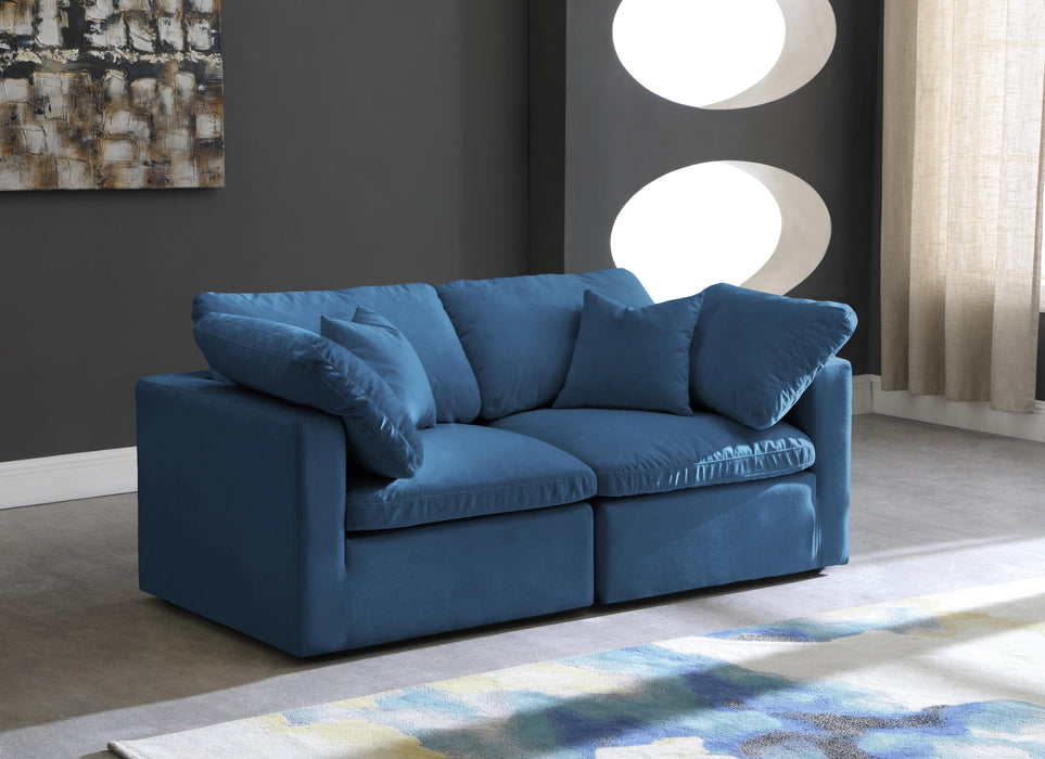 Plush Navy Velvet Standard Cloud Modular Sofa - James Furniture (NY)