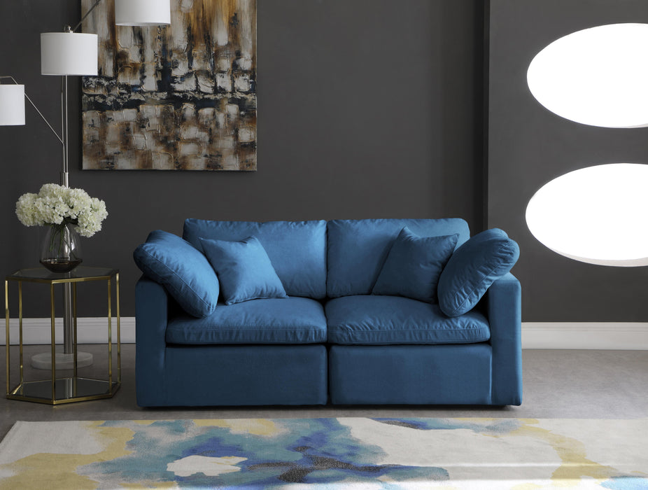 Plush Navy Velvet Standard Cloud Modular Sofa - James Furniture (NY)