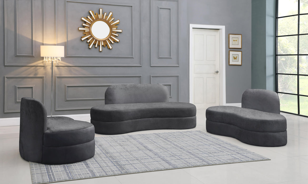 Mitzy Grey Velvet Loveseat - James Furniture (NY)