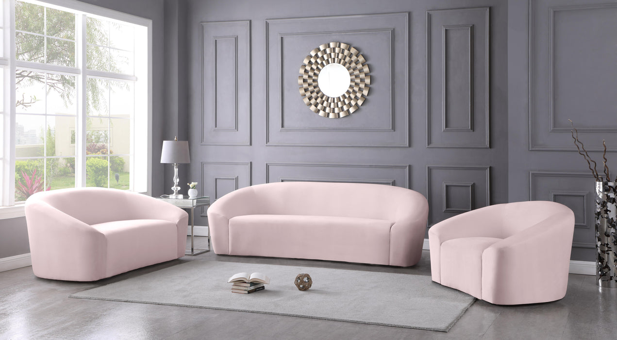Riley Pink Velvet Loveseat - James Furniture (NY)