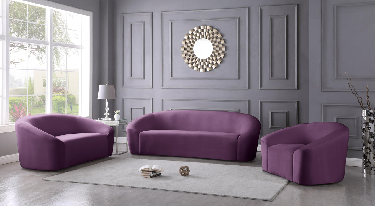 Riley Purple Velvet Loveseat - James Furniture (NY)