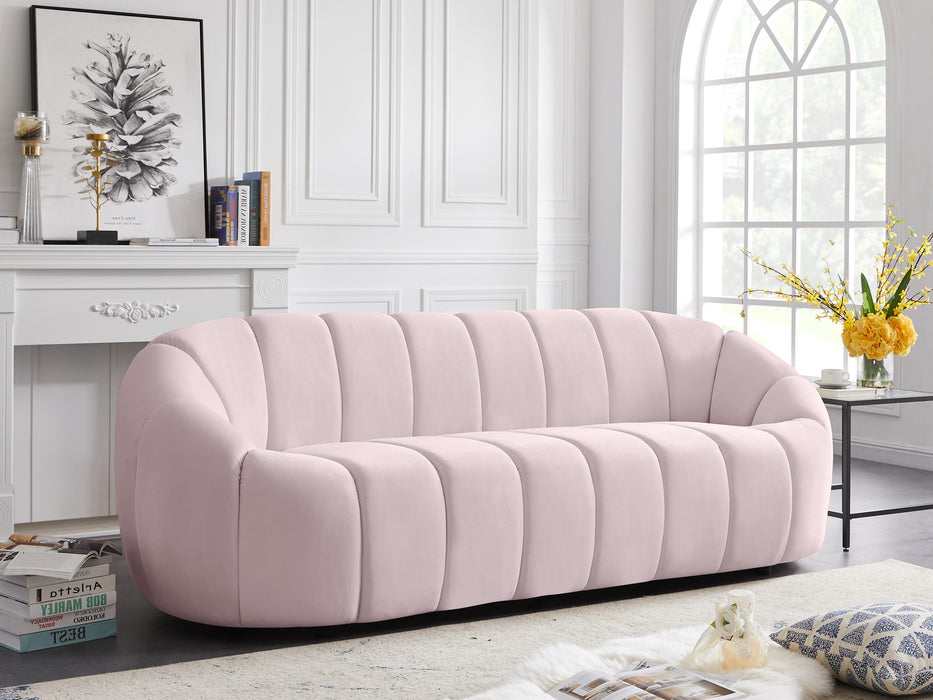 Elijah Pink Velvet Sofa