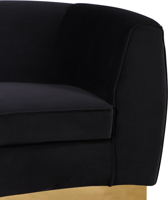 Julian Black Velvet Loveseat