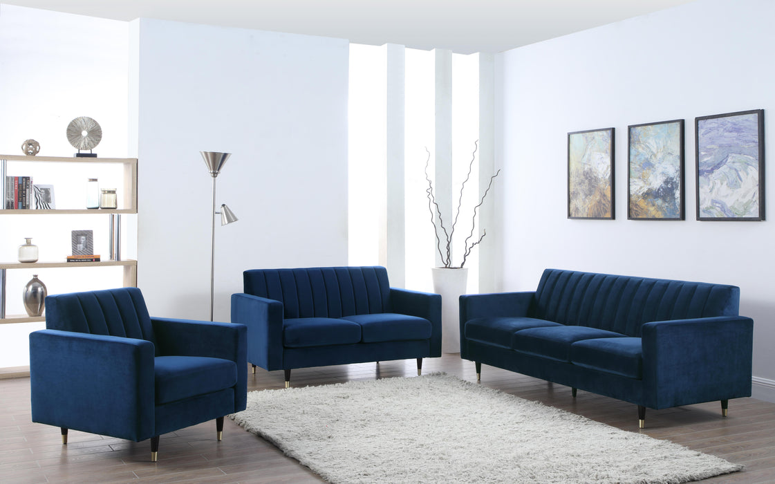 Lola Navy Velvet Sofa - James Furniture (NY)