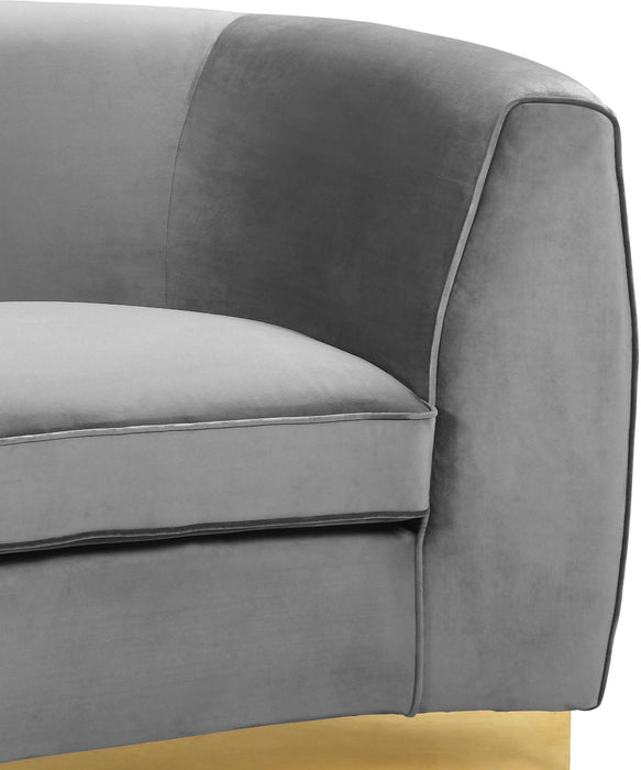 Julian Grey Velvet Loveseat - James Furniture (NY)