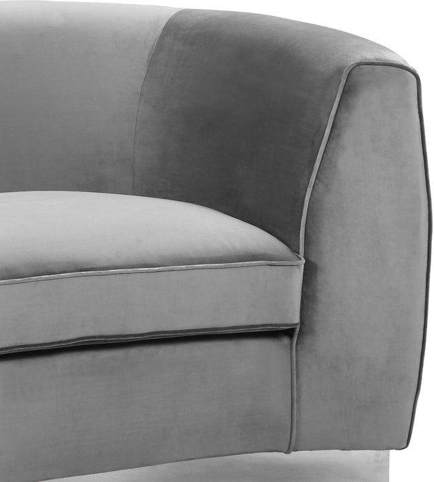 Julian Grey Velvet Loveseat - James Furniture (NY)
