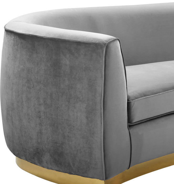 Julian Grey Velvet Loveseat - James Furniture (NY)