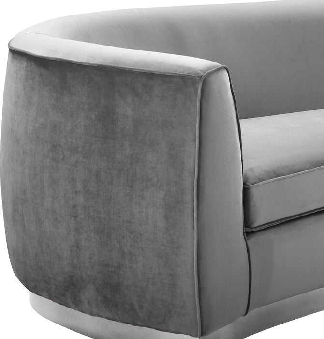 Julian Grey Velvet Loveseat - James Furniture (NY)