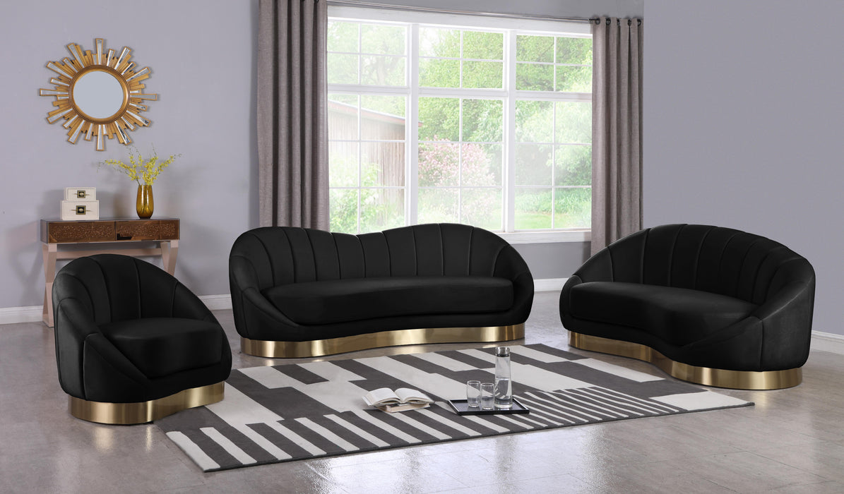 Shelly Black Velvet Sofa - James Furniture (NY)