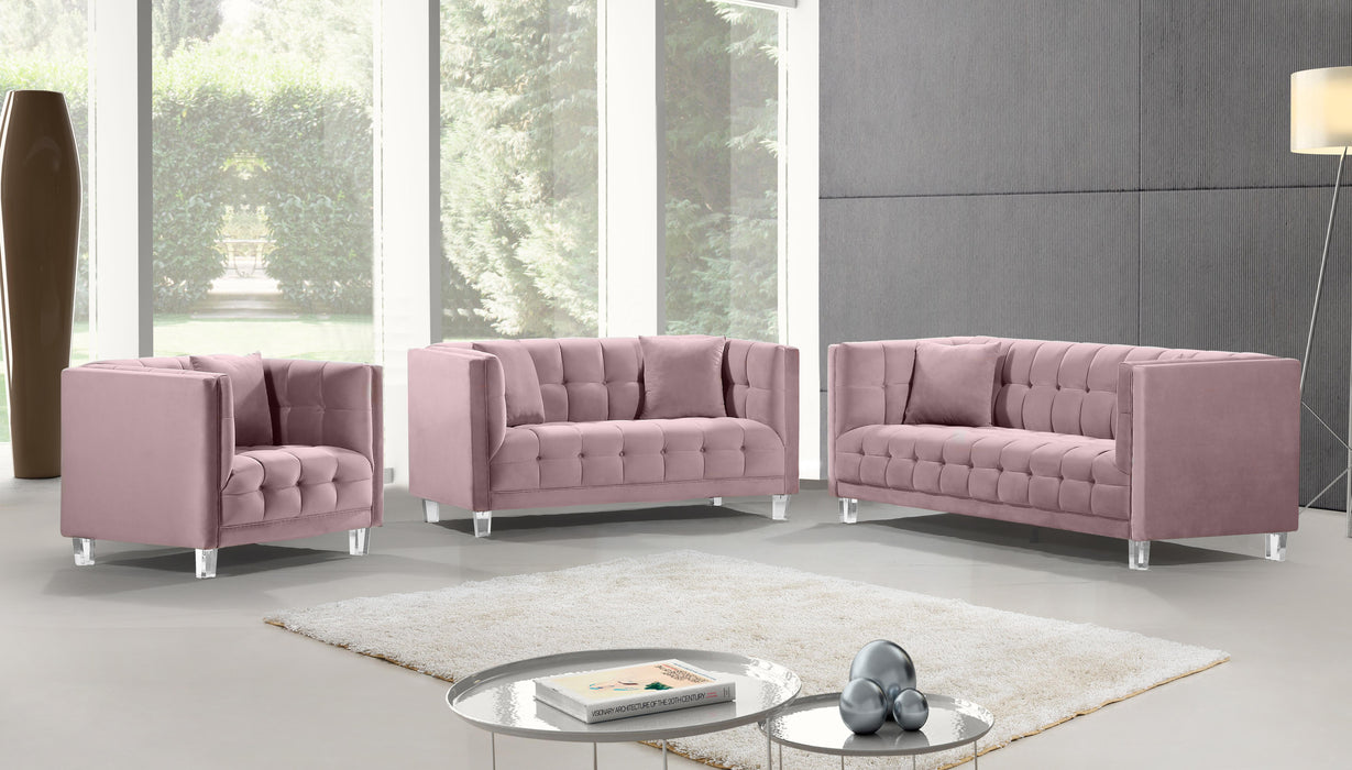 Mariel Pink Velvet Sofa